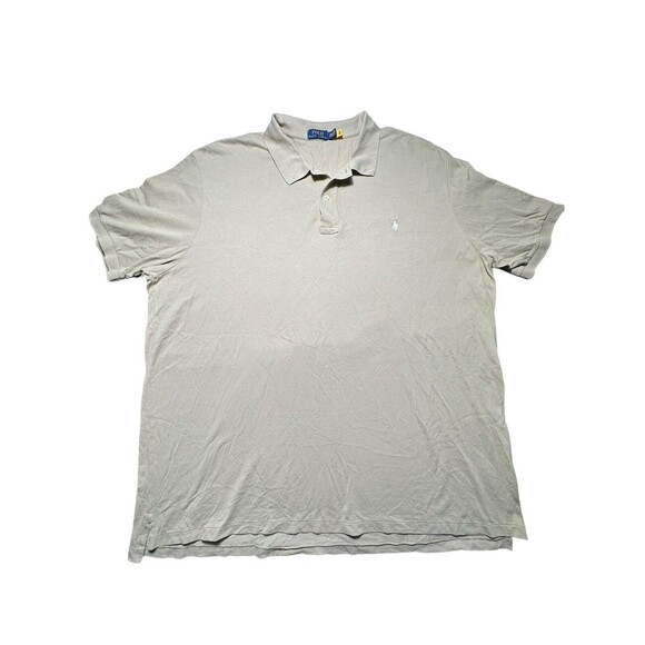 Polo Ralph Lauren Short Sleeve Shirt Size 4XB Khaki Tan Pony Preppy Classic #KL6 - Picture 1 of 10